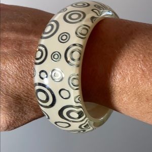 Bracelet with silver circles-about 1.5 inches wide
